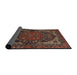 Sideview of Traditional Dark Gold Brown Persian Rug, tr2024