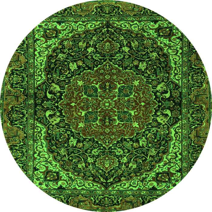 Square Persian Green Traditional Rug, tr2024grn