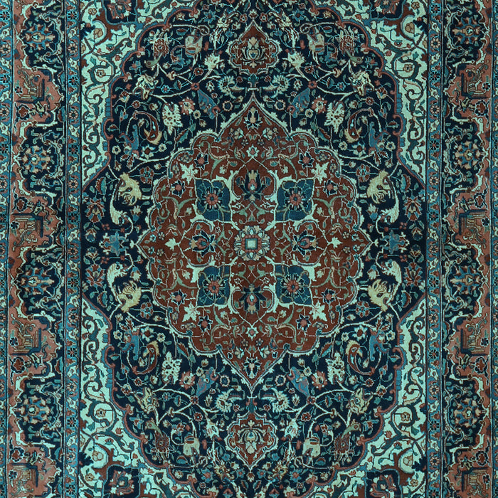 Machine Washable Persian Light Blue Traditional Rug, wshtr2024lblu