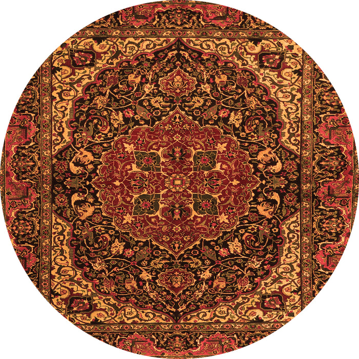 Square Persian Orange Traditional Rug, tr2024org