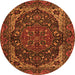 Square Persian Orange Traditional Rug, tr2024org