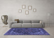 Machine Washable Persian Blue Traditional Rug in a Living Room, wshtr2024blu