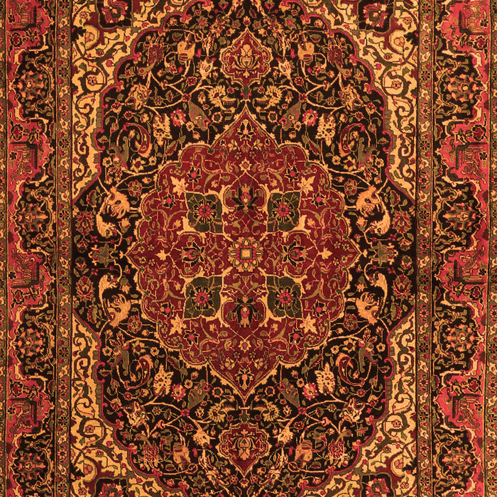 Serging Thickness of Machine Washable Persian Orange Traditional Area Rugs, wshtr2024org