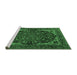 Sideview of Machine Washable Persian Emerald Green Traditional Area Rugs, wshtr2024emgrn