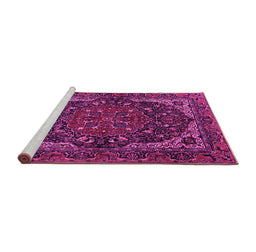 Sideview of Machine Washable Persian Pink Traditional Rug, wshtr2024pnk