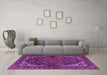 Machine Washable Persian Purple Traditional Area Rugs in a Living Room, wshtr2024pur