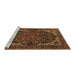 Sideview of Machine Washable Persian Brown Traditional Rug, wshtr2024brn