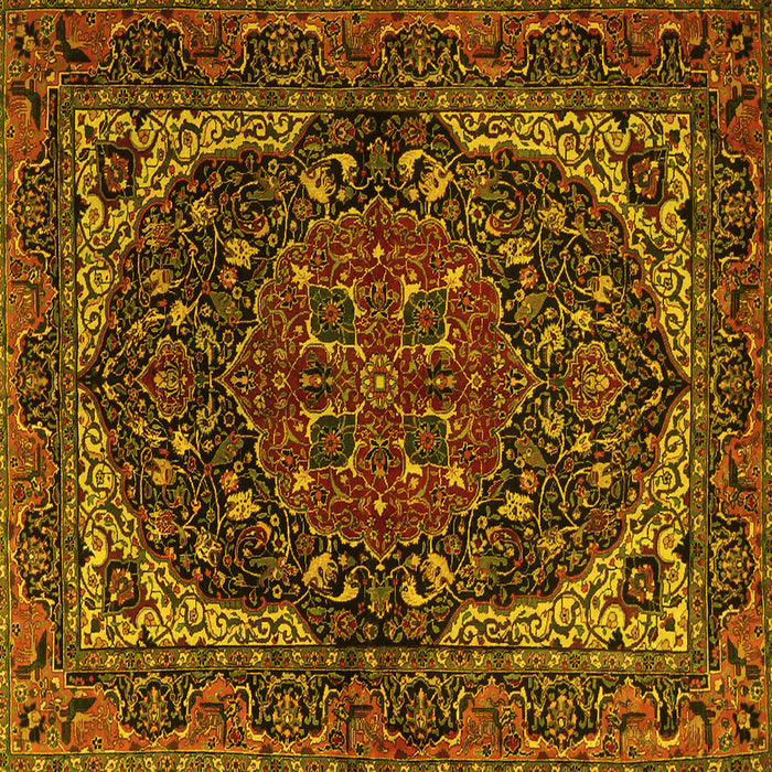 Square Persian Yellow Traditional Rug, tr2024yw