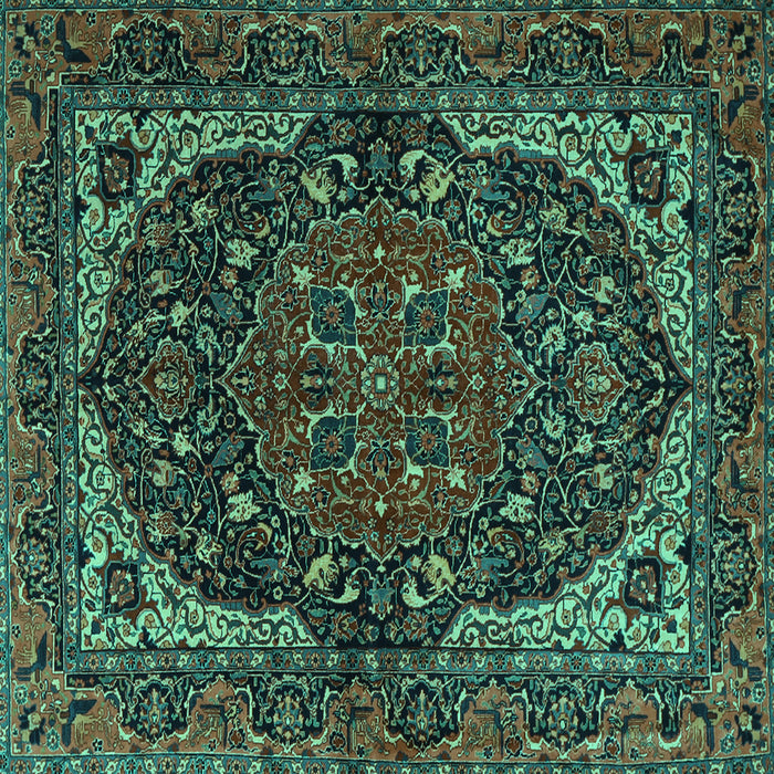 Square Persian Turquoise Traditional Rug, tr2024turq