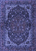 Machine Washable Persian Blue Traditional Rug, wshtr2024blu