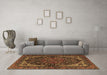 Machine Washable Persian Brown Traditional Rug in a Living Room,, wshtr2024brn
