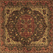 Square Persian Brown Traditional Rug, tr2024brn