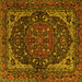 Square Machine Washable Persian Yellow Traditional Rug, wshtr2024yw