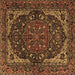 Square Machine Washable Persian Brown Traditional Rug, wshtr2024brn