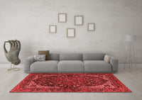 Machine Washable Persian Red Traditional Rug, wshtr2024red
