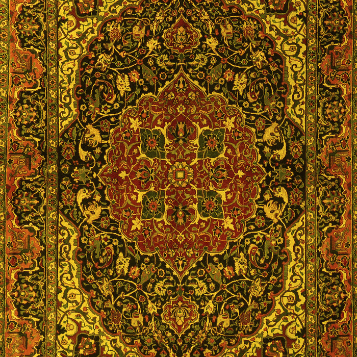 Machine Washable Persian Yellow Traditional Rug, wshtr2024yw