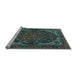 Sideview of Machine Washable Persian Light Blue Traditional Rug, wshtr2024lblu