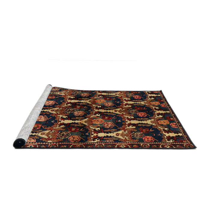 Sideview of Machine Washable Traditional Night Red Rug, wshtr2025