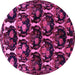 Round Machine Washable Persian Pink Traditional Rug, wshtr2025pnk