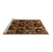 Sideview of Machine Washable Persian Brown Traditional Rug, wshtr2025brn