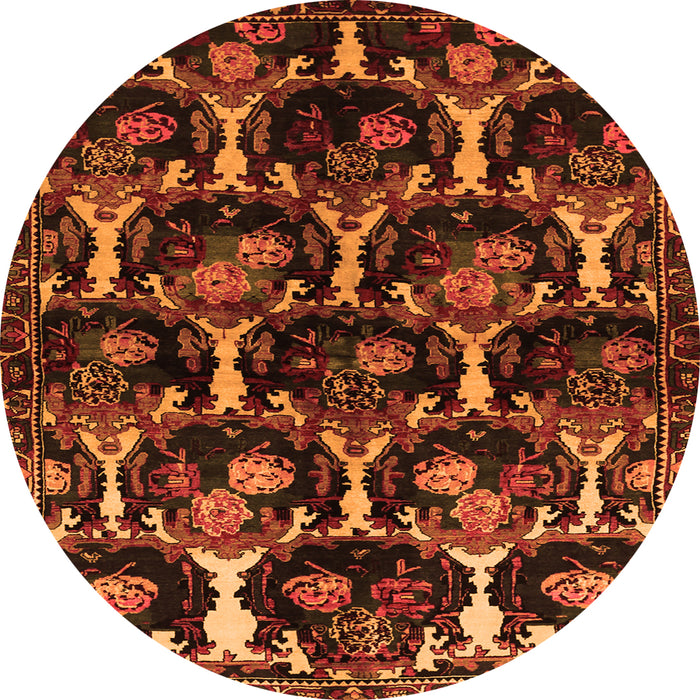 Square Persian Orange Traditional Rug, tr2025org