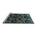 Sideview of Machine Washable Persian Light Blue Traditional Rug, wshtr2025lblu