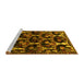 Sideview of Machine Washable Persian Yellow Traditional Rug, wshtr2025yw