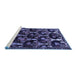 Sideview of Machine Washable Persian Blue Traditional Rug, wshtr2025blu