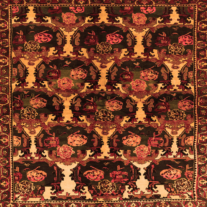 Round Machine Washable Persian Orange Traditional Area Rugs, wshtr2025org
