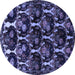 Round Persian Blue Traditional Rug, tr2025blu