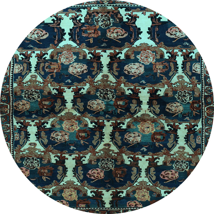 Round Persian Light Blue Traditional Rug, tr2025lblu