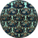 Round Persian Light Blue Traditional Rug, tr2025lblu