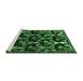Sideview of Machine Washable Persian Emerald Green Traditional Area Rugs, wshtr2025emgrn