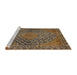 Sideview of Machine Washable Traditional Peru Brown Rug, wshtr2026