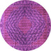 Round Machine Washable Persian Purple Traditional Area Rugs, wshtr2026pur