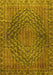 Machine Washable Persian Yellow Traditional Rug, wshtr2026yw