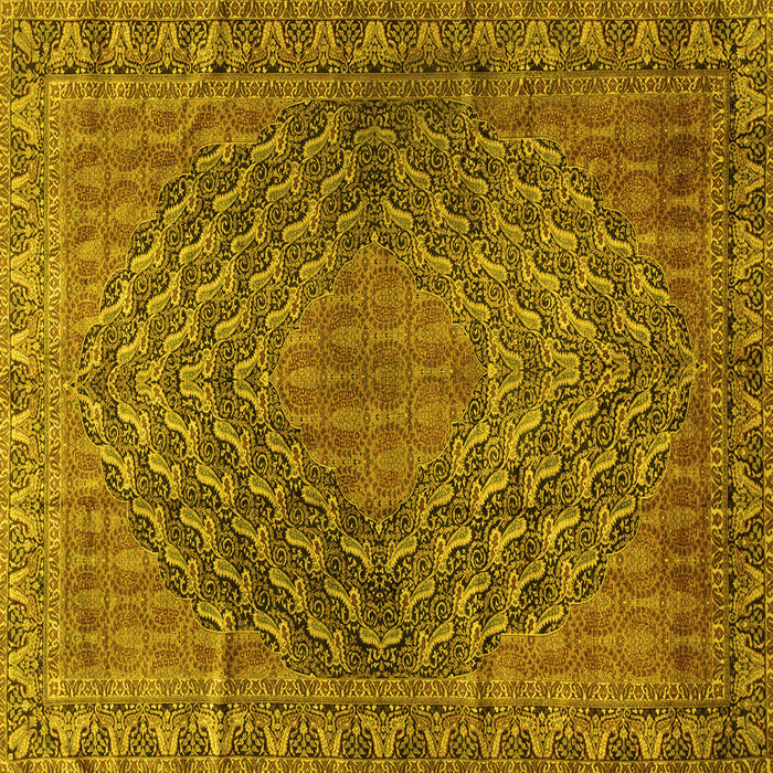 Square Persian Yellow Traditional Rug, tr2026yw