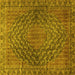 Square Persian Yellow Traditional Rug, tr2026yw