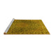 Sideview of Machine Washable Persian Yellow Traditional Rug, wshtr2026yw