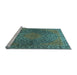 Sideview of Machine Washable Persian Light Blue Traditional Rug, wshtr2026lblu