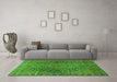 Machine Washable Persian Green Traditional Area Rugs in a Living Room,, wshtr2026grn