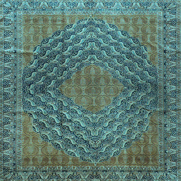 Square Machine Washable Persian Light Blue Traditional Rug, wshtr2026lblu