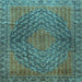 Square Machine Washable Persian Light Blue Traditional Rug, wshtr2026lblu