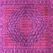 Square Machine Washable Persian Pink Traditional Rug, wshtr2026pnk