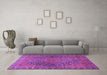 Machine Washable Persian Purple Traditional Area Rugs in a Living Room, wshtr2026pur