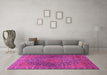 Machine Washable Persian Pink Traditional Rug in a Living Room, wshtr2026pnk