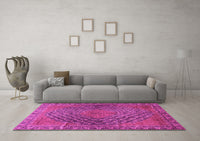 Machine Washable Persian Pink Traditional Rug, wshtr2026pnk