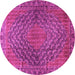 Round Machine Washable Persian Pink Traditional Rug, wshtr2026pnk