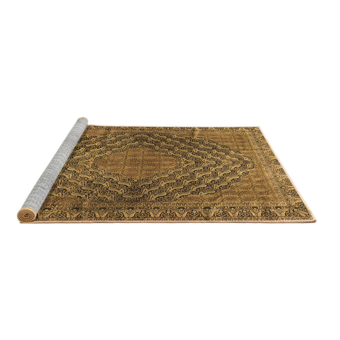 Sideview of Machine Washable Persian Brown Traditional Rug, wshtr2026brn