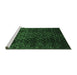 Sideview of Machine Washable Persian Emerald Green Traditional Area Rugs, wshtr2027emgrn